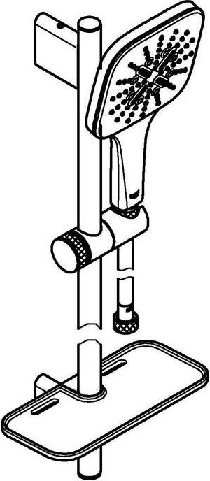 Actual product image Grohe Rainshower SmartActive 130 Cube shower bar set (3 Beam types, 9.50 l/min)