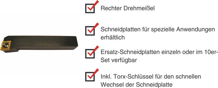 Immagine prodotto Paulimot Drehmeissel mit Schneidplatte 12 x 12 mm SCLCR1212F09