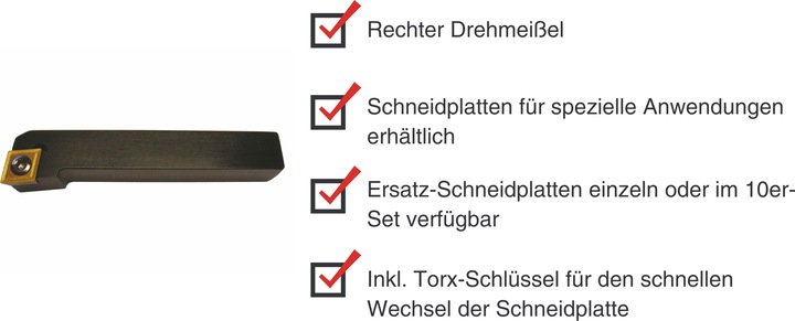 Produktbild Paulimot Drehmeissel mit Schneidplatte 12 x 12 mm SCLCR1212F09