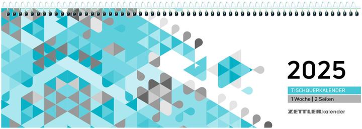Actual product image Desk calendar 2025 blue, 29,6x9,9cm, office calendar with 120 pages, daily, weekly and weekly (German)