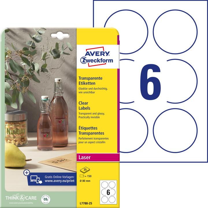 Productafbeelding Avery Transparante etiketten
