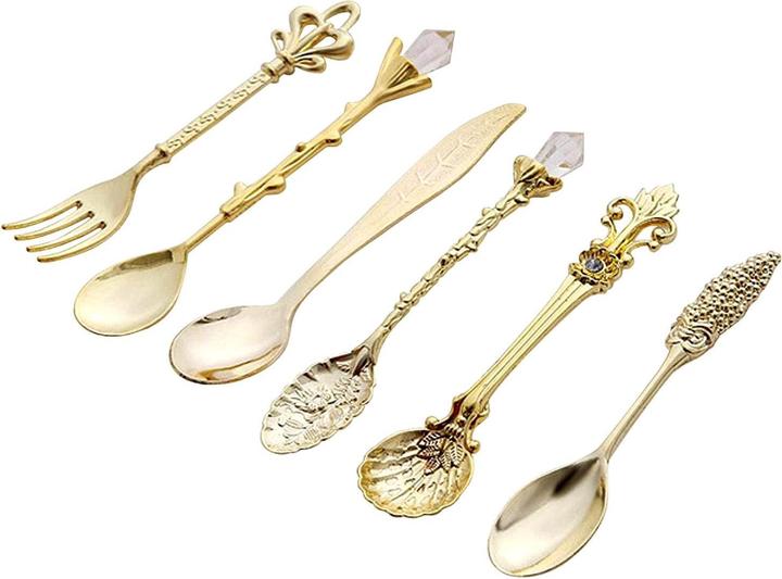 Produktbild JTI Dessertlöffel und Dessertgabel, 6 Stück - Gold (6 Stück, Besteck Set)
