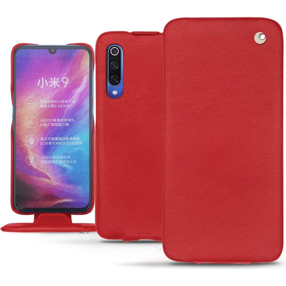 Noreve Lederschutzhülle vertikal (Xiaomi Mi 9), Smartphone Hülle, Rot