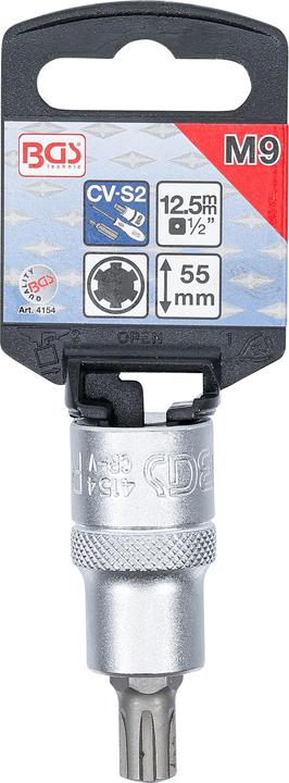 Actual product image BGS Bit Socket 12.5 mm (1/2") Drive Spline (for RIBE) M9 (M9)