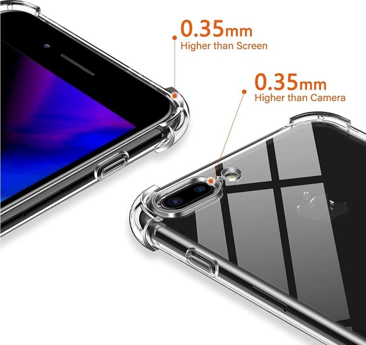 Actual product image Screenguard Apple iPhone 7 Plus Case Crystal Soft Airbag Bumper (Apple iPhone 7 Plus)