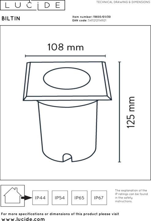 Produktbild Lucide Biltin (GU10, IP67)