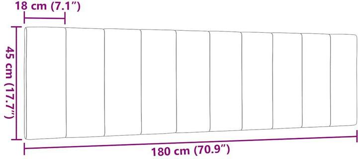 Image du produit vidaXL Kopfteil-Kissen (180 x 3 x 45 cm)