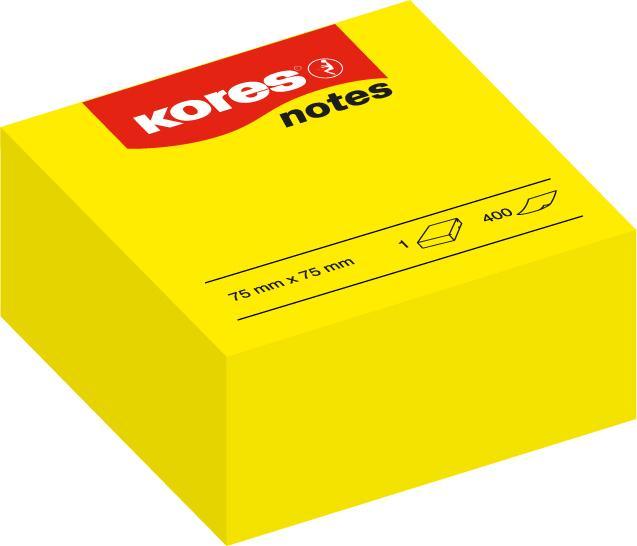 Actual product image Kores Notepad Cube 7.5 x 7.5 cm, Yellow (7.5 x 7.5 x 7.5 cm)