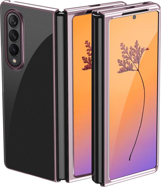 Immagine prodotto Hurtel Custodia Plating per Samsung Galaxy Z Fold 4 con cornice metallica rosa (Samsung Galaxy Z Fold4)