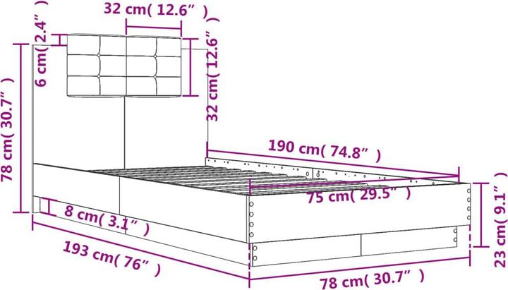 Actual product image vidaXL Bedstead (140 x 200)