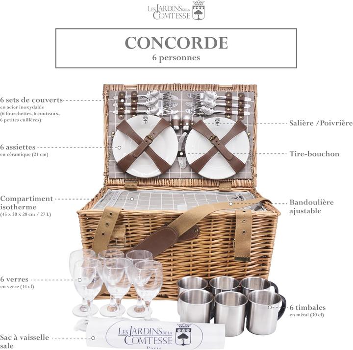 Immagine prodotto Les Jardins de la Comtesse Picknickkorb für 6 Personen