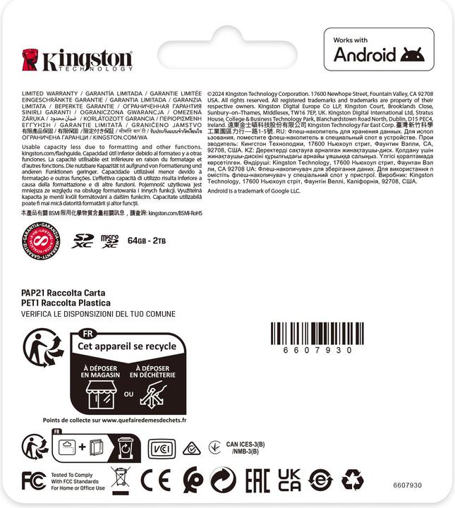 Produktbild Kingston Canvas Select Plus microSDXC 256GB Gen3 (256 GB, microSDXC, U1, UHS-I)