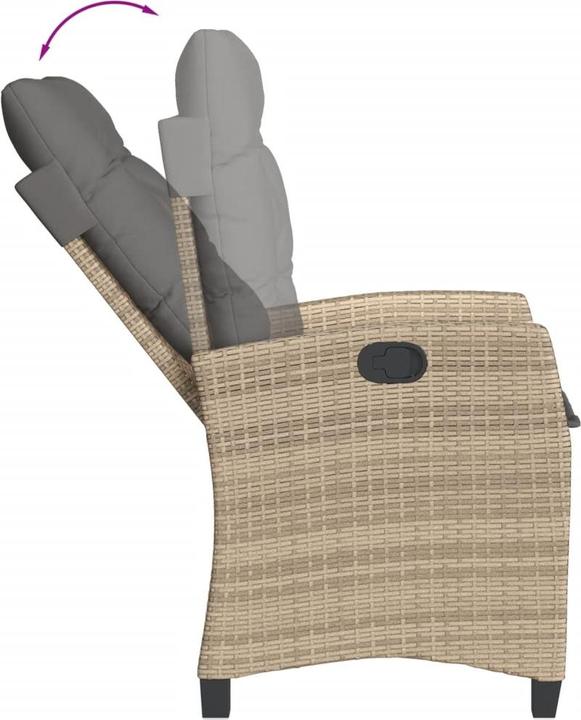 Produktbild VidaXL Gartenmöbel Essgruppe Gartengarnitur 7tlg. Beigemischung Poly Rattan (160 cm)