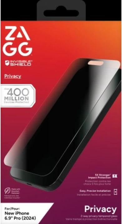 Produktbild Zagg InvisibleShield Glass Elite Privacy (1 Stk., Apple iPhone 16 Pro Max)
