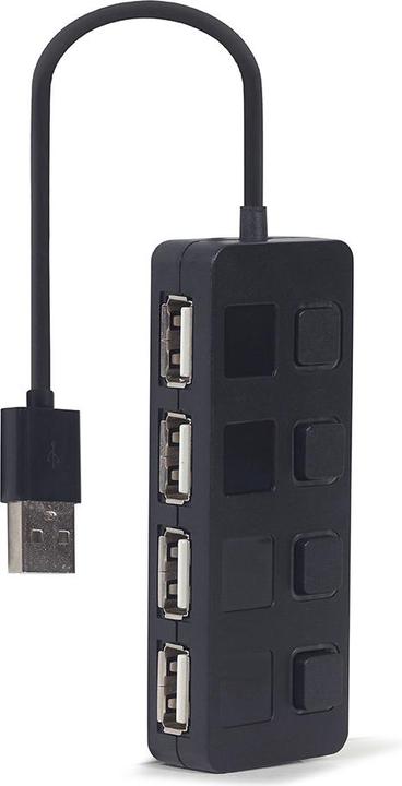 Produktbild Gembird USB 2.0 4-port hub with switches (USB-A, 4 Ports)