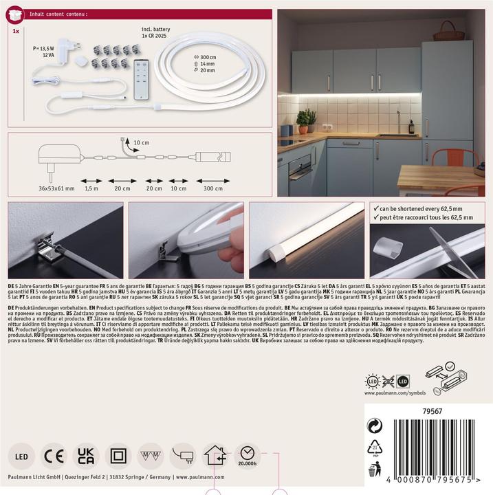 Actual product image Paulmann SimpLED Stripe Set Delta Tube (Warm white, 300 cm, Indoor)