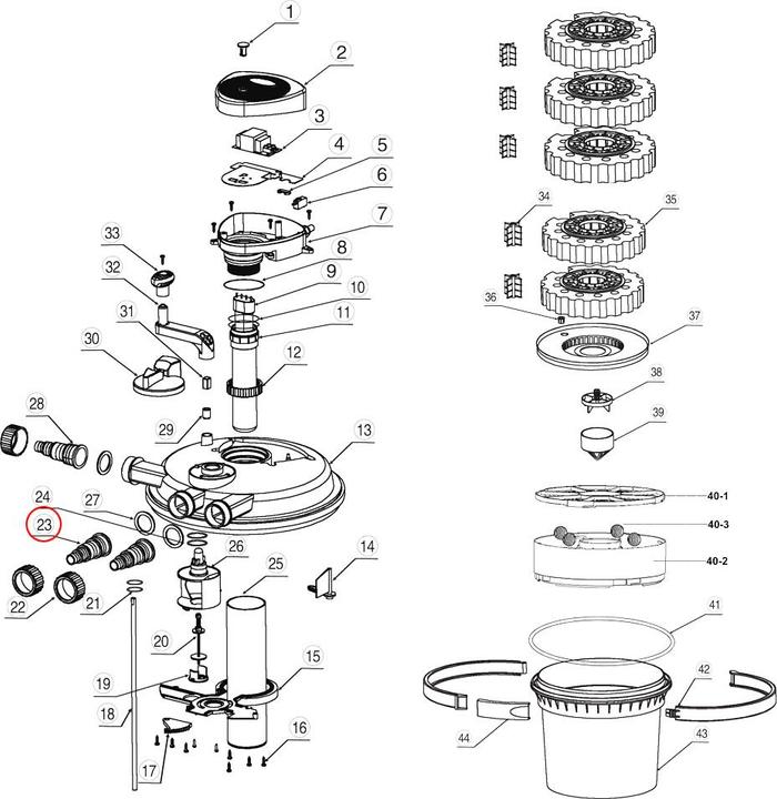 Actual product image SunSun Spare Part: CPF-5000 & CPF-10000 Pressure Pond Filter Output