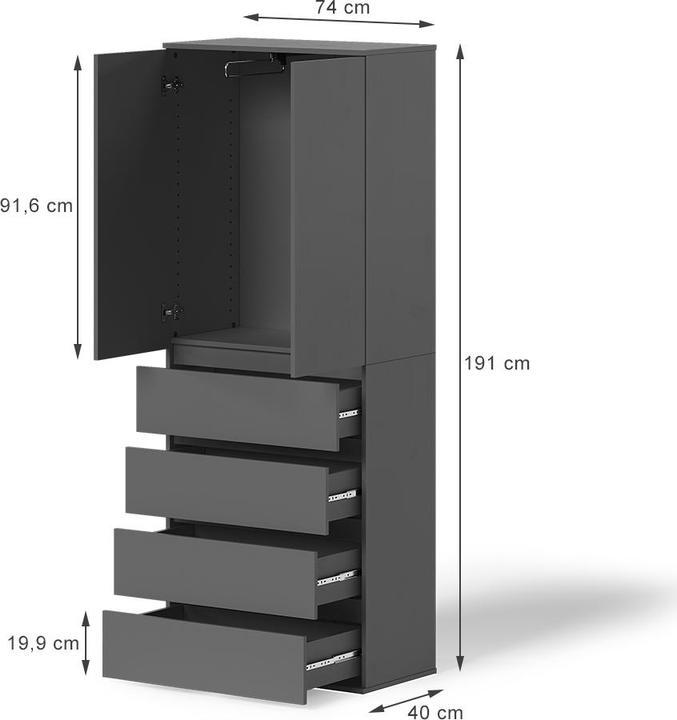 Immagine prodotto Vicco Claus (74 x 40 x 191.50 cm)