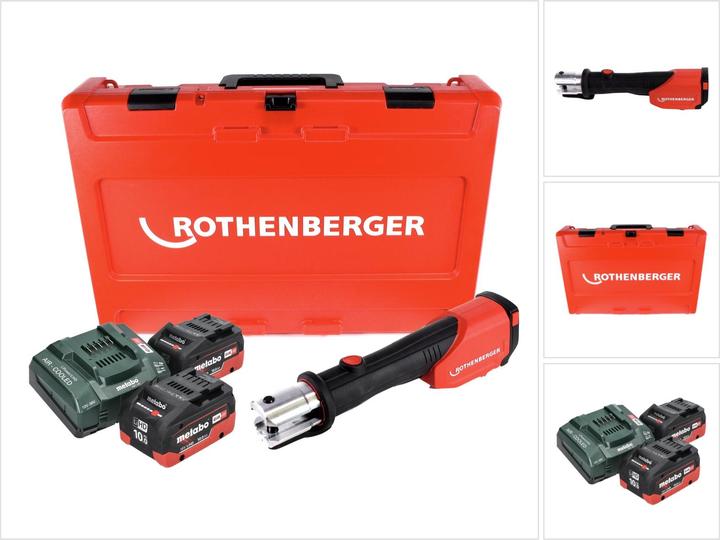 Actual product image Rothenberger ROMAX 4000 battery press machine 18 V electrohydraulic + 2x battery 10,0 Ah CAS +