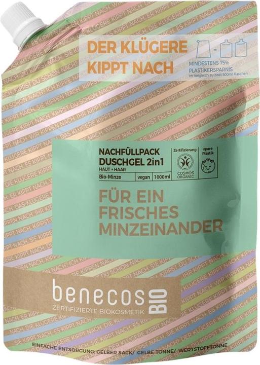 Benecos Für ein frisches Minzeinander Duschgel 2in1 Minze Haut & Haar Nachfüllpack Bio