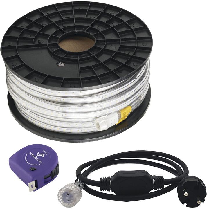 LED 'S WORK Schlauch 50m Lichtschlauch 370W 40000lm, 5000k + 230V Stromkabel (40000 lm)