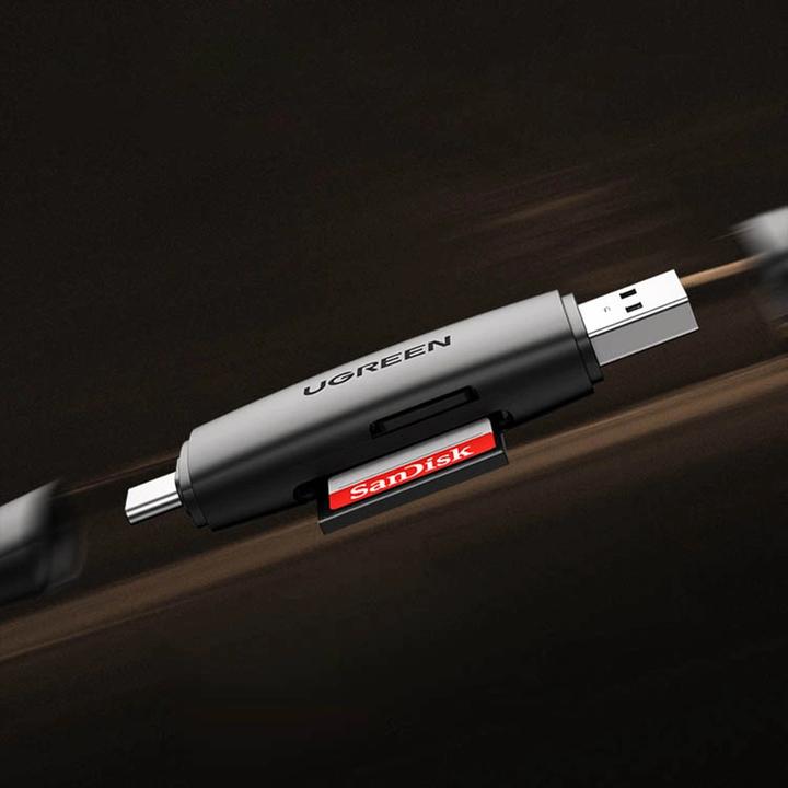 Immagine prodotto Ugreen CM304 Adattatore USB + USB-C Lettore di schede SD + microSD (nero) (USB-C)