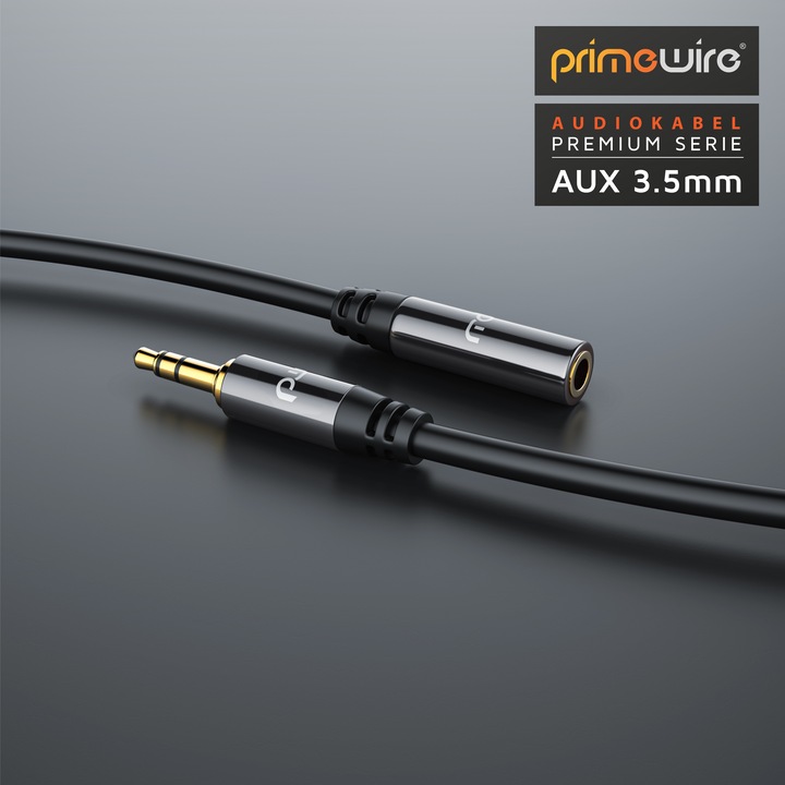 Produktbild Primewire 3,5mm Klinke Audio Kabel, AUX, HiFi Audio Klinkenkabel / Verlängerungskabel (0.50 m, 3.5mm Klinke (AUX))