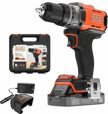 Produktbild Black & Decker Black&Decker Akku-Bohrschrauber 18V 2Ah, 2G, Kof BCD382D1XK (Bohrschrauber)
