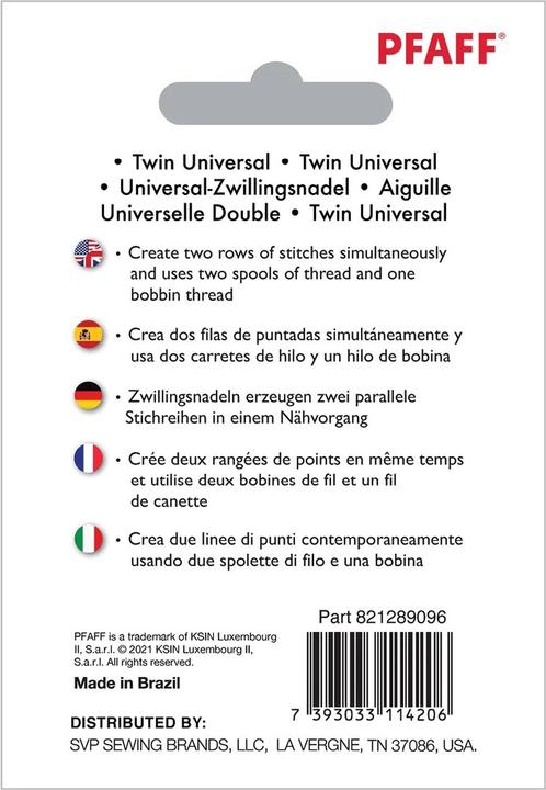 Energy Label Pfaff PF twin needle 4.0MM 80/12 1PK