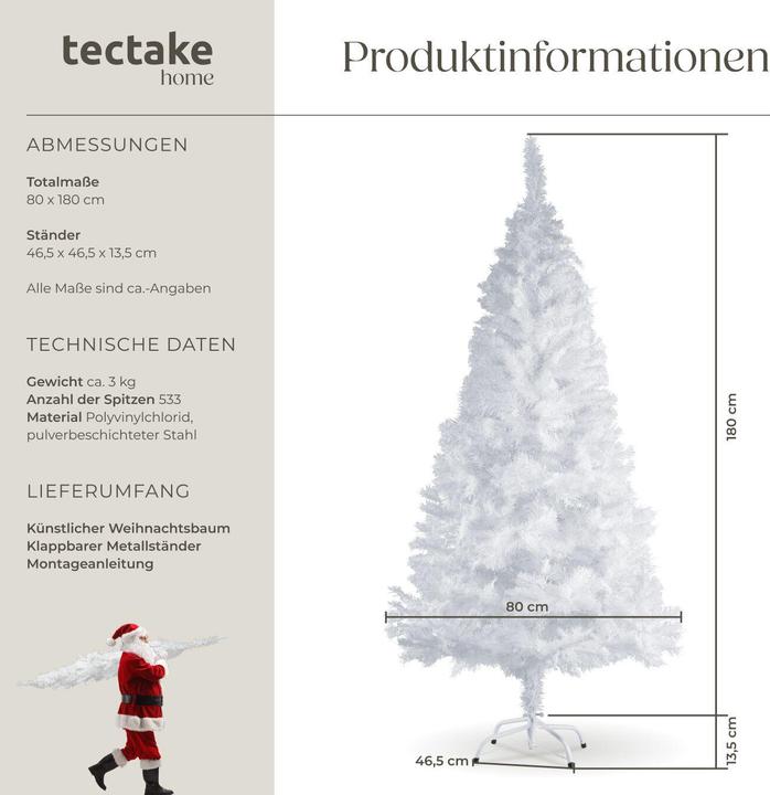 Produktbild tectake Künstlicher Weihnachtsbaum (180 cm)
