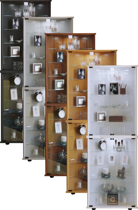 Image du produit VCM Collection de vitrines d'angle en bois et verre Vecko Maxi (176 x 67 x 23 cm)