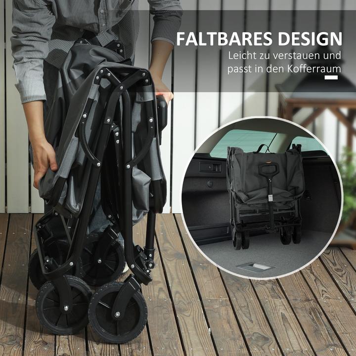 Actual product image Outsunny Gartenwagen Stahl, Polyester Dunkelgrau