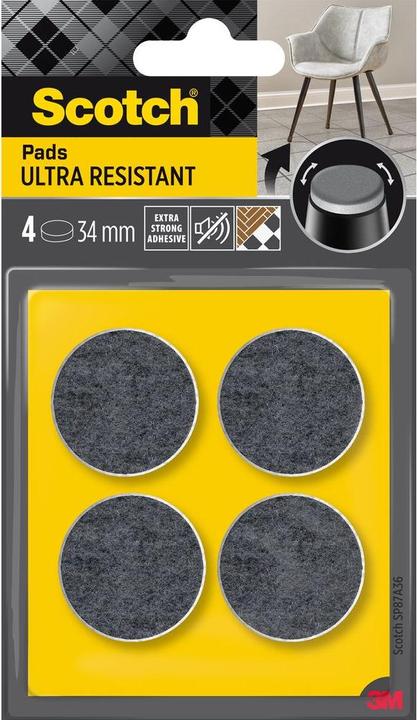 Scotch Viltglijders Extra robuust Ø 34 mm (Vilten glijders, 4 Stuk)