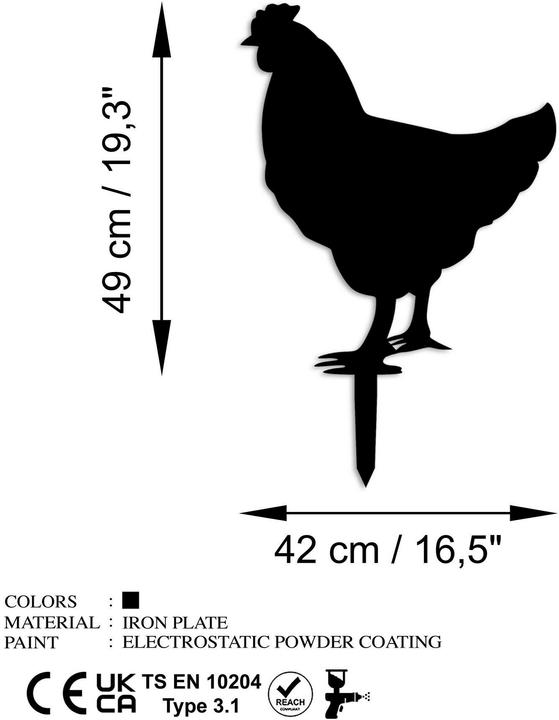 Produktbild Wallxpert Gartenstecker Chicken