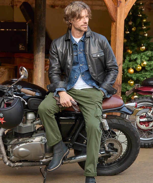 Produktbild Joe Browns Classic Leather Jacket with Vintage Check Lining (L)