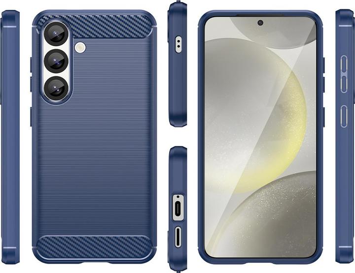 Immagine prodotto Hurtel Carbon Case Silikonhülle für Samsung Galaxy S25 - blau (Samsung Galaxy S25)