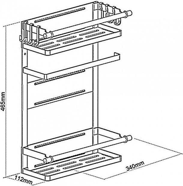 Actual product image Maclean Półka magnetyczna na lodówkę / pralkę MC-910 czarna, 12kg max
