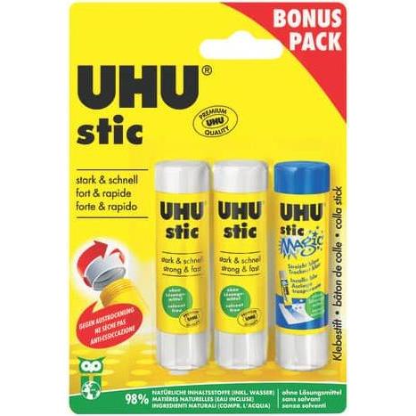 UHU, Lijmstok, Stic lijmsticks 2+1 45285 3 stuks