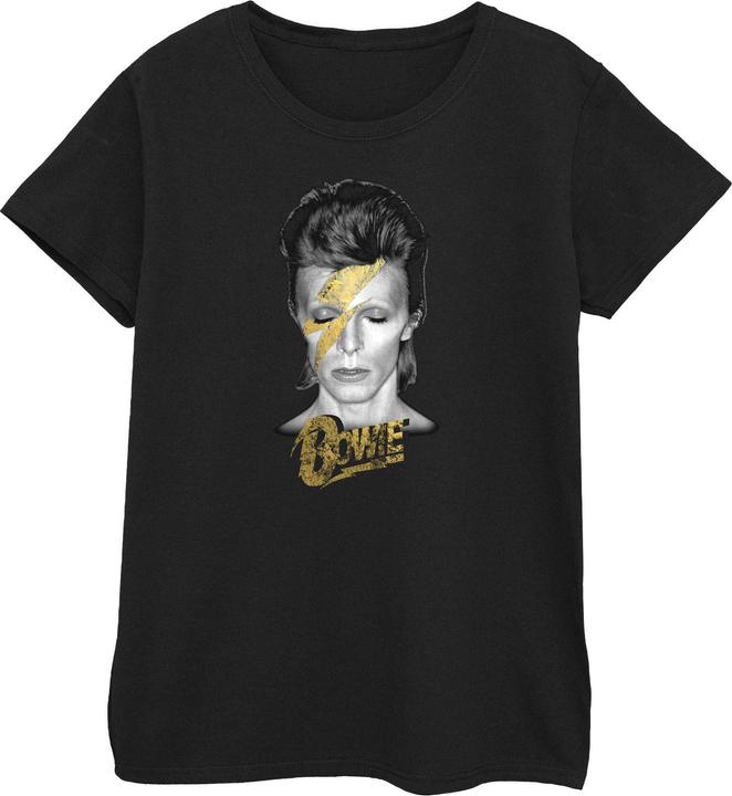 Immagine prodotto David Bowie Aladdin Sane Gold Bolt Maglietta Donna (M)
