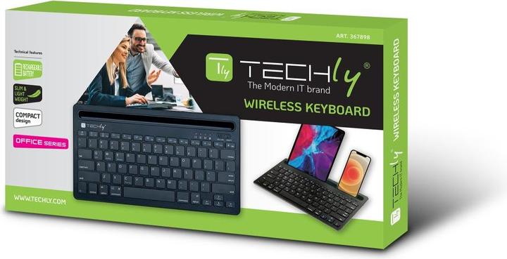 Produktbild Techly Mini Wireless Keyboard 78 Keys (Eng. Int., Kabellos)