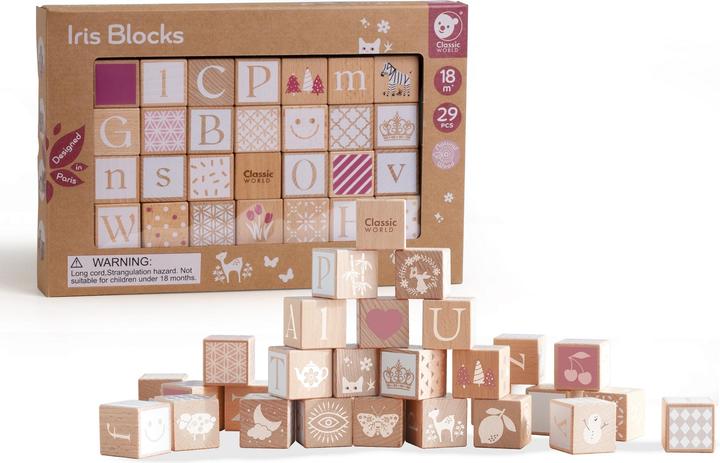 Produktbild Classic World Puzzle aus hölzernen Pastellblöcken. Lernen, Buchstabenmuster zu zählen. 29 El.