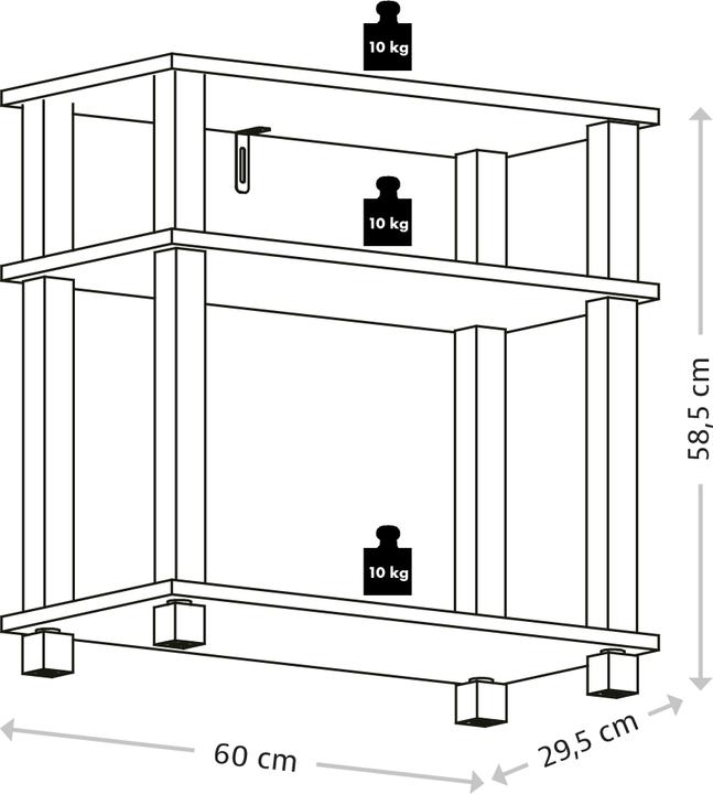 Immagine prodotto Kesper Regal (60 x 29.50 x 58.50 cm)