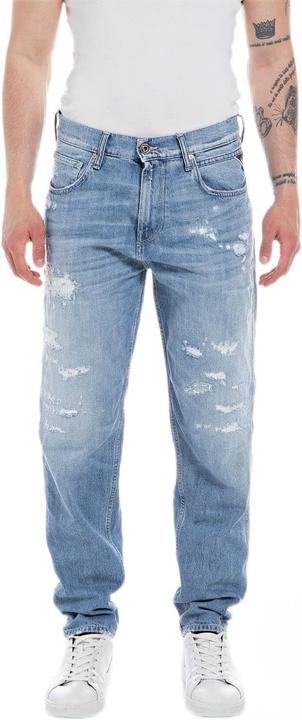 Replay Jean Sandot coupe fuselée, taille haute, coton biologique certifié GOTS (W31/L32)