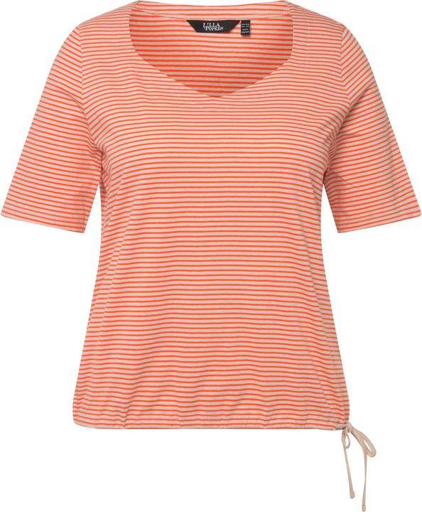 Immagine prodotto Ulla Popken Maglia classica a righe con scollo a cuore, fascia sull'orlo e mezze maniche (50, 52)
