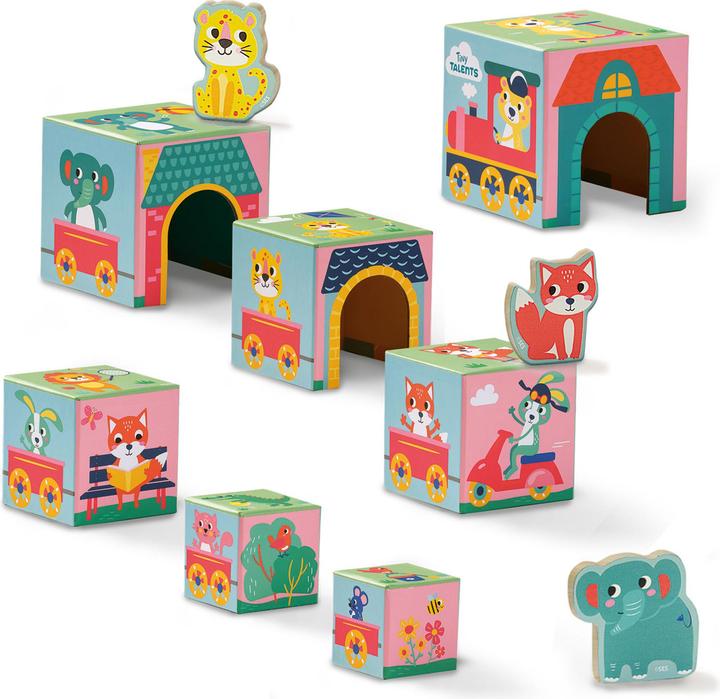 Produktbild Ses Tiny Talents Stacking Blocks Tower mit Tierfiguren