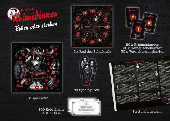 Produktbild Erben oder Sterben – Das offizielle Spiel zum Original Krimidinner (Deutsch)