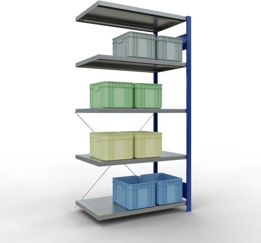Produktbild Schulte Lagertechnik Stecksystem Anbauregal MULTIplus250 mit Kreuzstrebe