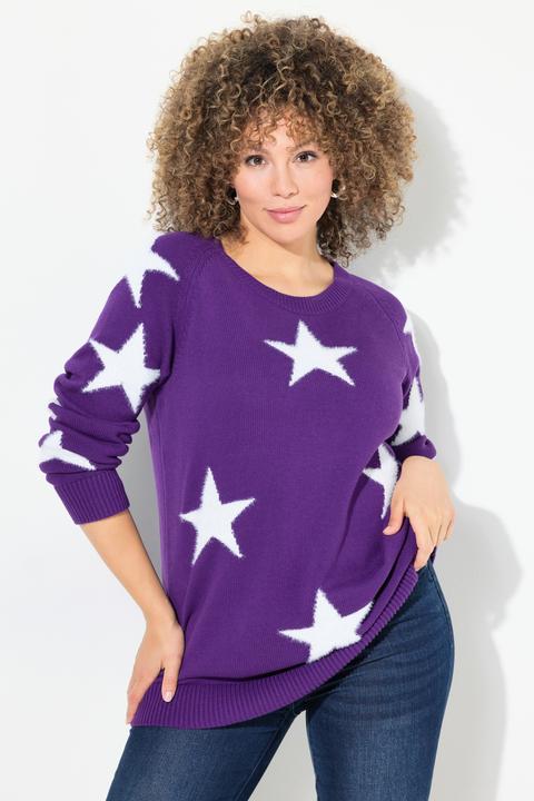 Produktbild Ulla Popken Pullover, Glitzersterne, Rundhals, Raglan-Langarm (46, 48)