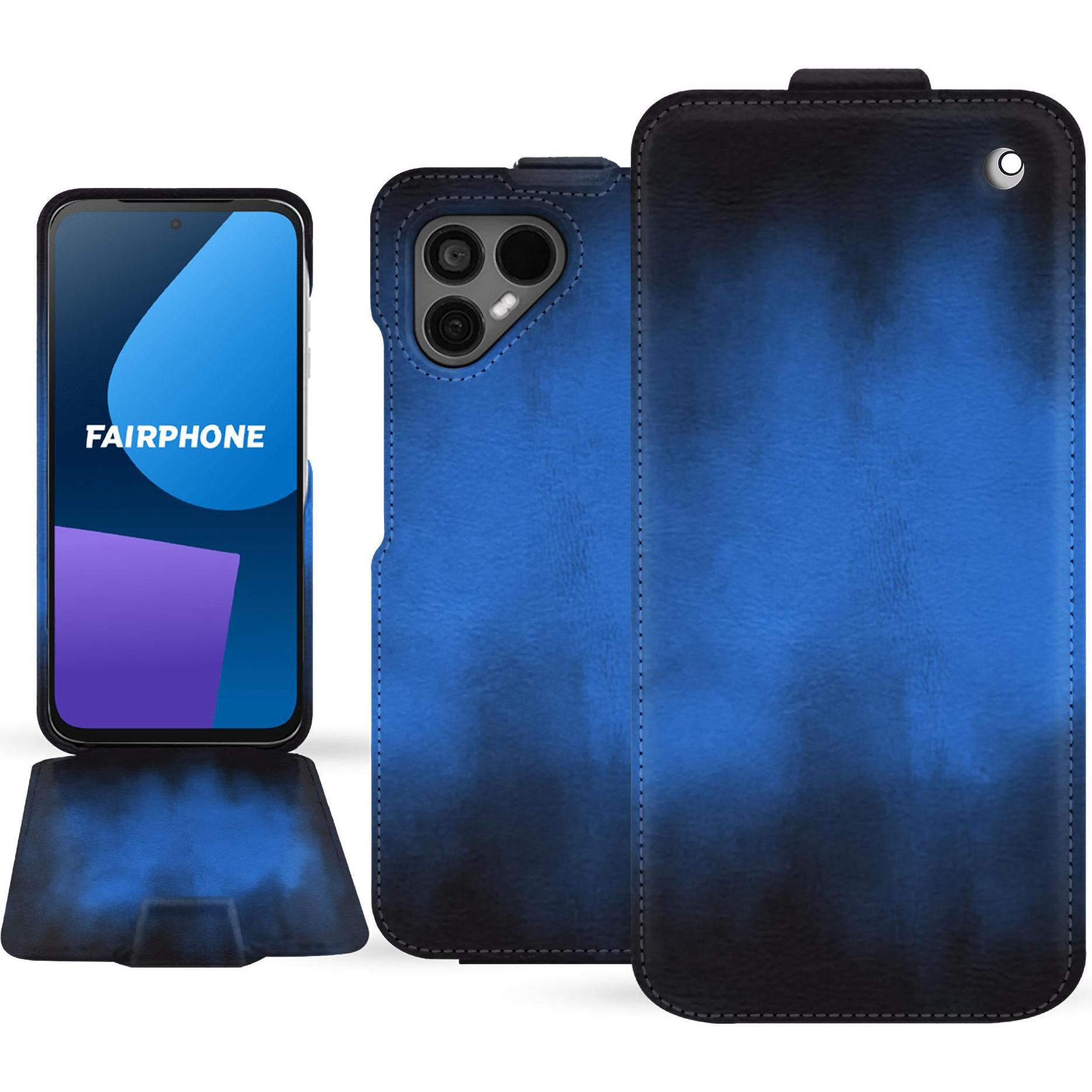 Noreve Lederschutzhülle vertikal (OnePlus 5), Smartphone Hülle, Blau