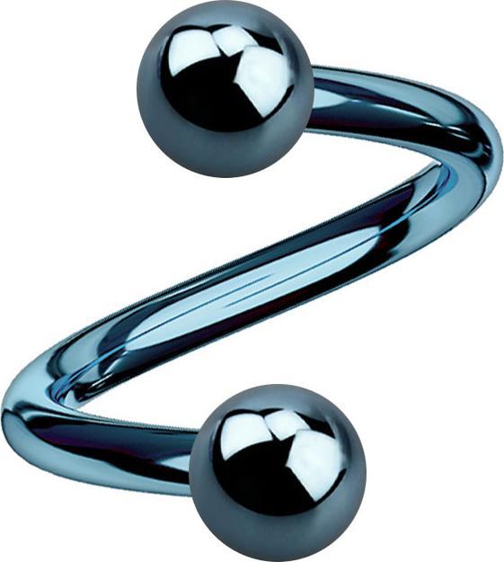 Immagine prodotto Star Piercing Micro spirale azzurra con due palline (senza ottone, Titanio G23)